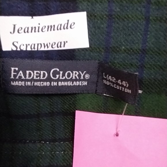 2711 Size L Upcycled Faded Glory, Faith Family Button Down Shirt - Picture 6 of 7